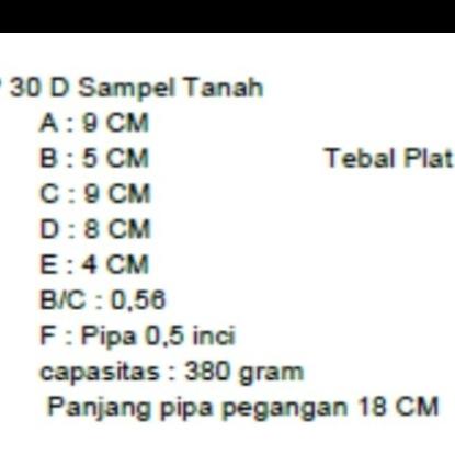scoop 10 D sampel tanah matrial Stainless 1mm - Gambar 3